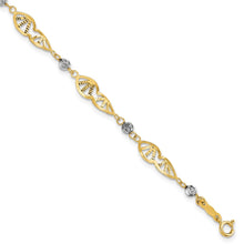 Load image into Gallery viewer, 14K Two Tone Fancy Link Diamond-Cut Bracelet
