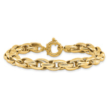 Load image into Gallery viewer, 14k Polished and Textured Link 7.5in Bracelet
