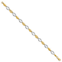 Load image into Gallery viewer, 14K Two-tone Polished Fancy Link 7.5in Bracelet

