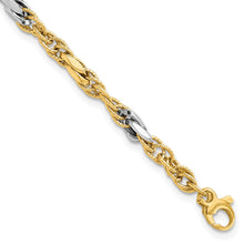 Load image into Gallery viewer, 14K Two-Tone Polished Fancy Link Bracelet
