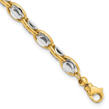 Load image into Gallery viewer, 14k Two-tone Fancy Circles in Oval Links Bracelet
