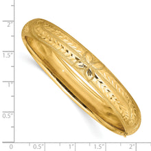 Load image into Gallery viewer, 14k 7/16 Oversize Florentine Engraved Hinged Bangle Bracelet
