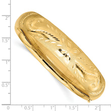 Load image into Gallery viewer, 14k 9/16 Oversize Florentine Engraved Hinged Bangle Bracelet
