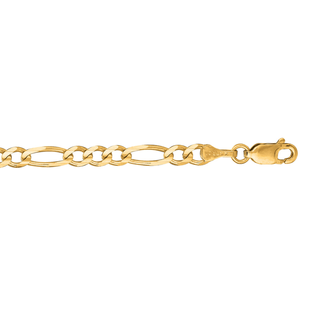 14K Gold 22 3.8mm Figaro Chain