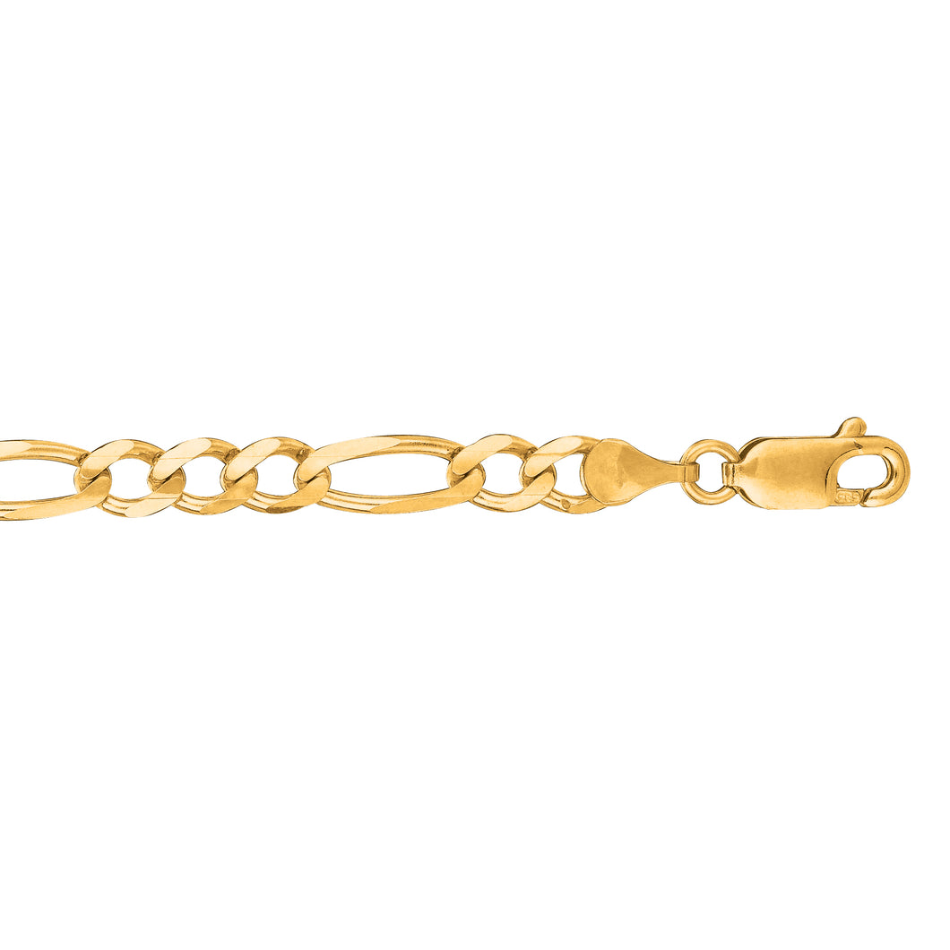 14K Gold 4.5mm 24 Figaro Chain Necklace