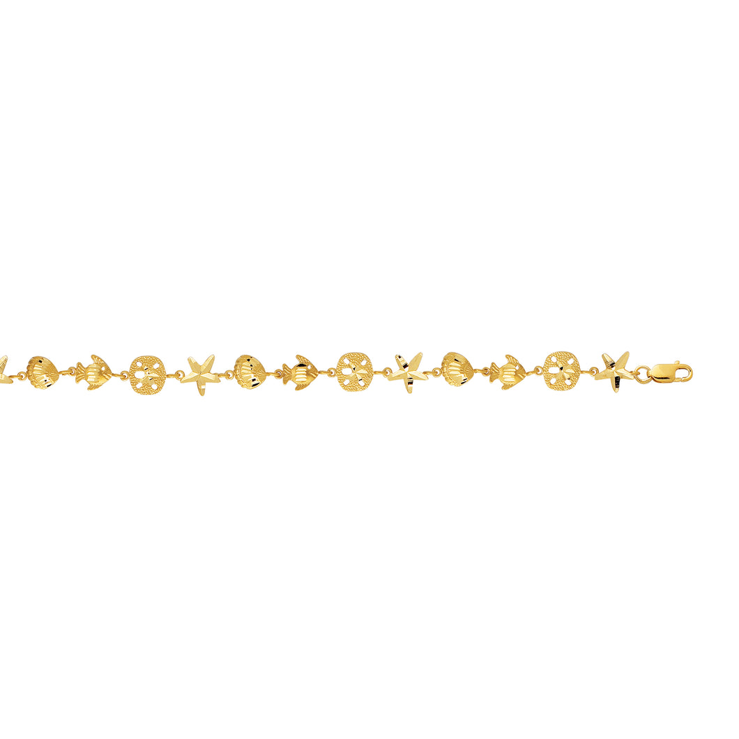 14K Gold Sea Life Bracelet