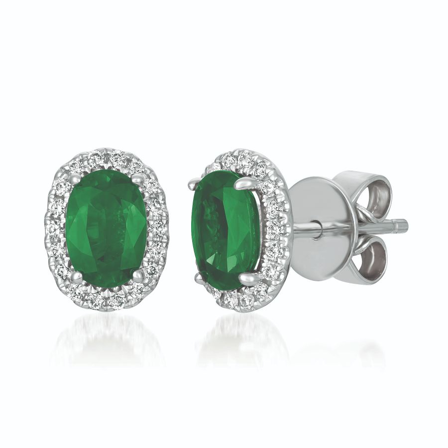 Le Vian� Earrings featuring 3/4 cts. Costa Smeralda Emeralds�, 1/8 cts. Vanilla Diamonds� set in 14K Vanilla Gold�