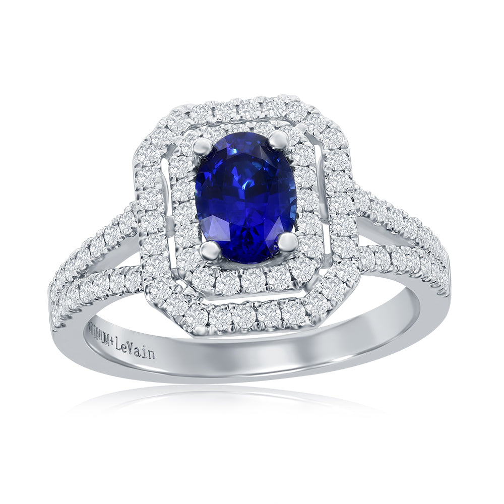 Le Vian Couture� Ring featuring 3/4 cts. Cornflower Sapphire�, 5/8 cts. Vanilla Diamonds� set in P95