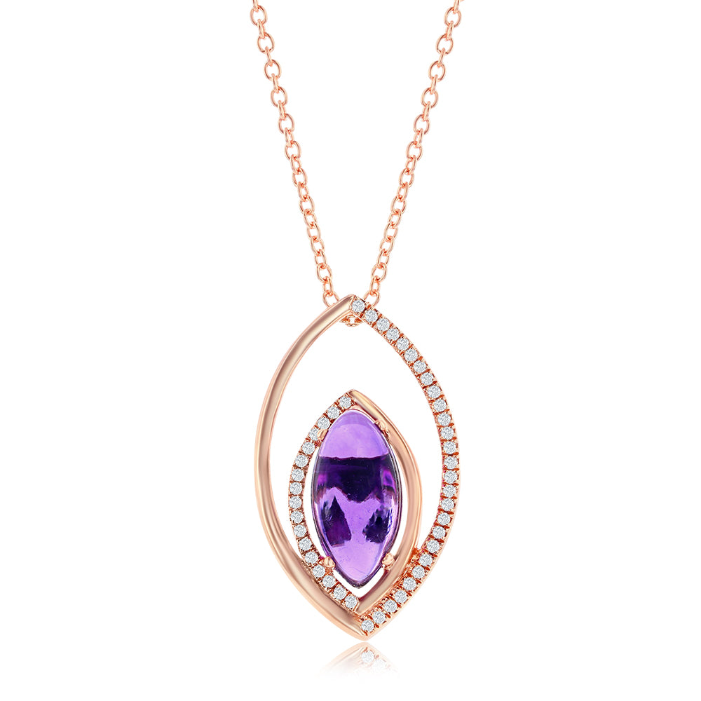 Le Vian� Necklace featuring 2 cts. Grape Amethyst?, 1/10 cts. Vanilla Diamonds� set in 14K Strawberry Gold�