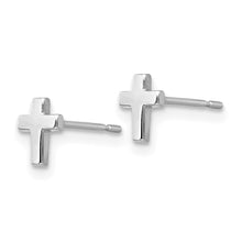 Load image into Gallery viewer, 14k White Gold Madi K Children&#39;s Cross Post Earrings
