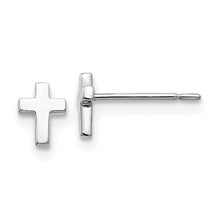 Load image into Gallery viewer, 14k White Gold Madi K Children&#39;s Cross Post Earrings
