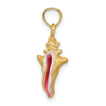 Load image into Gallery viewer, 14k Enameled 3-D Conch Shell Pendant
