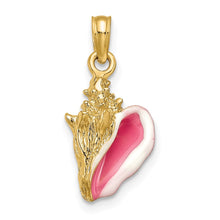 Load image into Gallery viewer, 14k Enameled 3-D Conch Shell Pendant
