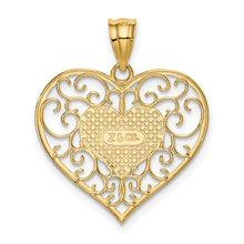 Load image into Gallery viewer, 14K Polished Filigree Heart Pendant
