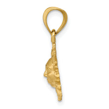 Load image into Gallery viewer, 14k Satin Diamond-cut Sun Pendant
