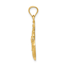 Load image into Gallery viewer, 14k Satin Diamond-cut Anchor Pendant
