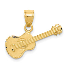 Load image into Gallery viewer, 14k Satin Diamond-cut Acoustic Guitar Pendant
