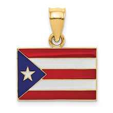 Load image into Gallery viewer, 14k Solid Enameled Puerto Rico Flag Pendant
