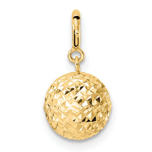 Load image into Gallery viewer, 14K Diamond-cut Ball w/ Spring Ring Clasp Charm
