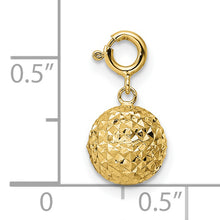 Load image into Gallery viewer, 14K Diamond-cut Ball w/ Spring Ring Clasp Charm
