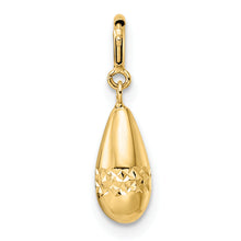 Load image into Gallery viewer, 14K Polished Diamond-cut Teardrop w/ Spring Ring Clasp Charm
