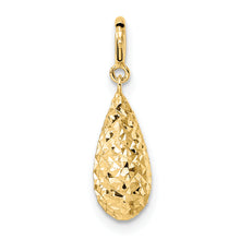 Load image into Gallery viewer, 14K Diamond-cut Teardrop w/ Spring Ring Clasp Charm
