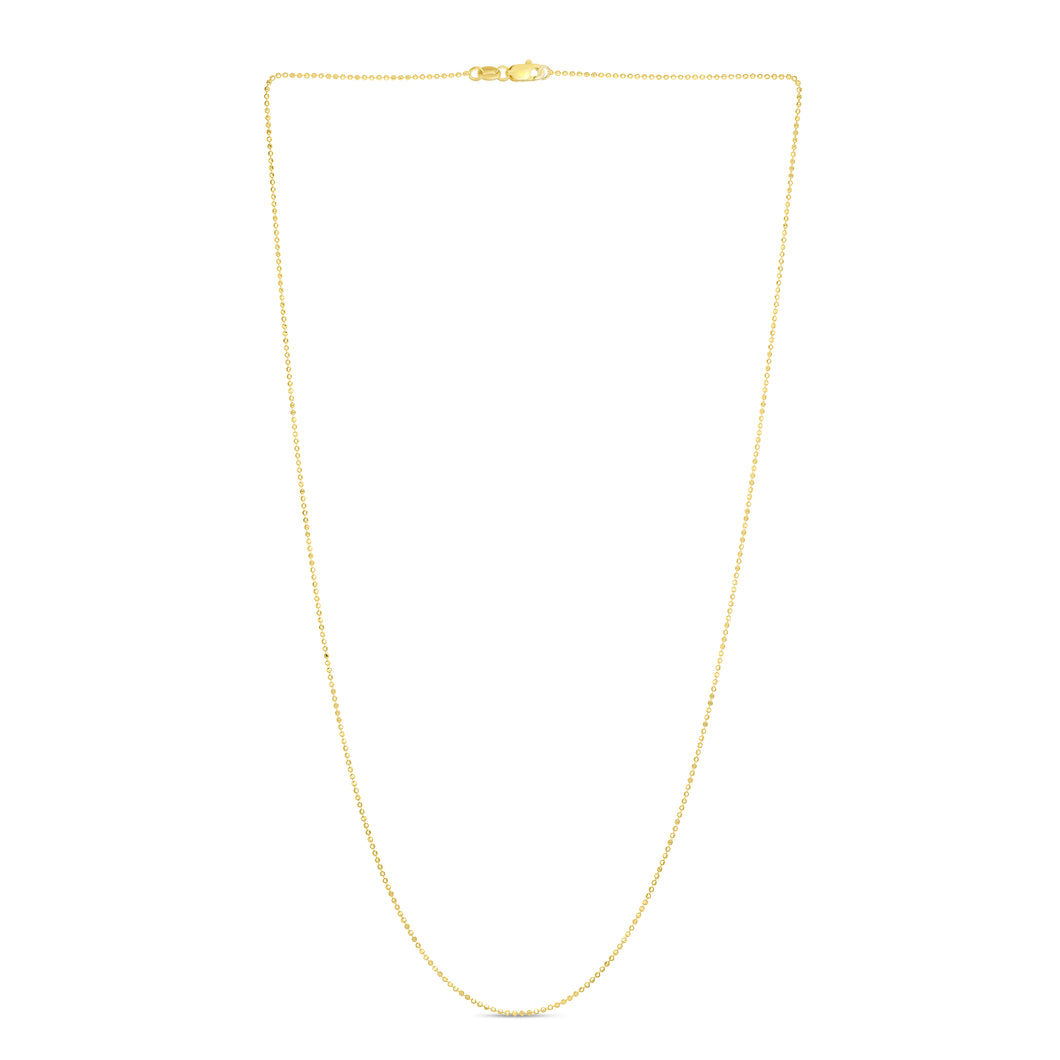 14K Gold 0.9mm Diamond Cut Bead Chain