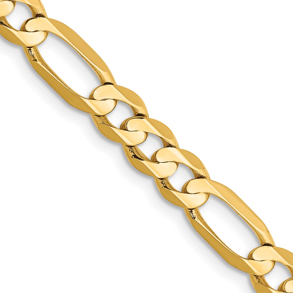 14k 5.5mm Concave Open Figaro Chain
