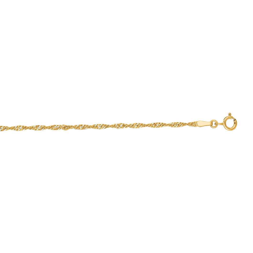 14K Gold 1.8mm Singapore Chain