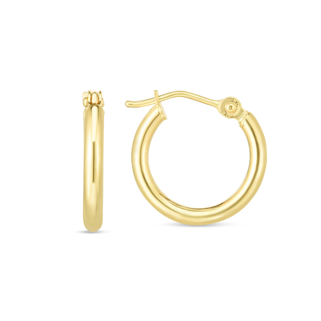 14K Gold 2mm Hoop Earring
