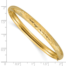 Load image into Gallery viewer, 14k 4/16 Oversized Laser Cut Hinged Bangle Bracelet
