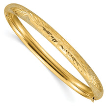 Load image into Gallery viewer, 14k 4/16 Oversized Laser Cut Hinged Bangle Bracelet
