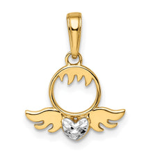 Load image into Gallery viewer, 14k &amp; White Rhodium D/C Heart &amp; Wings Pendant
