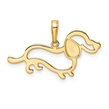 Load image into Gallery viewer, 14k and White Rhodium Diamond-cut Dachshund Pendant
