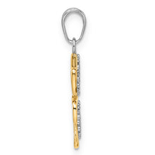 Load image into Gallery viewer, 14k and White Rhodium Diamond-cut Dog and Puppy Pendant
