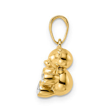 Load image into Gallery viewer, 14k w/ White Rhodium 3D Diamond-cut Teddy Bear Pendant
