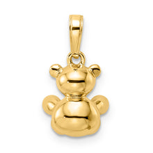Load image into Gallery viewer, 14k w/ White Rhodium 3D Diamond-cut Teddy Bear Pendant
