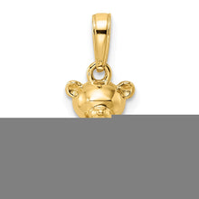 Load image into Gallery viewer, 14k w/ White Rhodium 3D Diamond-cut Teddy Bear Pendant
