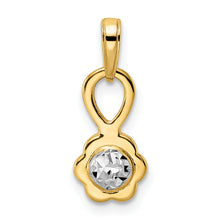 Load image into Gallery viewer, 14k w/ White Rhodium Diamond-cut 3D Flower Pendant
