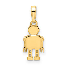 Load image into Gallery viewer, 14k w/ White Rhodium Diamond-cut Robot Pendant
