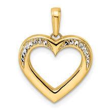 Load image into Gallery viewer, 14k and White Rhodium Diamond-cut Fancy Heart Pendant
