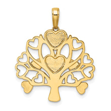 Load image into Gallery viewer, 14k and White Rhodium Diamond-cut Heart Tree of Life Pendant
