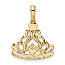 Load image into Gallery viewer, 14k and White Rhodium Diamond-cut Crown Pendant
