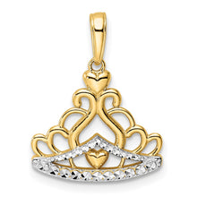 Load image into Gallery viewer, 14k and White Rhodium Diamond-cut Crown Pendant
