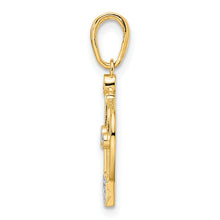 Load image into Gallery viewer, 14k and White Rhodium Diamond-cut Crown Pendant
