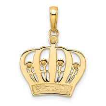 Load image into Gallery viewer, 14k and White Rhodium Diamond-cut Crown Pendant
