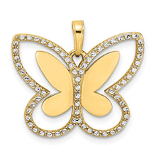 Load image into Gallery viewer, 14k and White Rhodium Diamond-cut Butterfly Pendant
