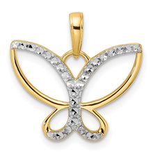Load image into Gallery viewer, 14k and White Rhodium Diamond-cut Butterfly Pendant
