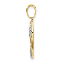 Load image into Gallery viewer, 14k and White Rhodium Diamond-cut Flower Pendant
