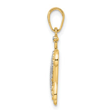 Load image into Gallery viewer, 14k and White Rhodium Diamond-cut Filigree Turtle Pendant
